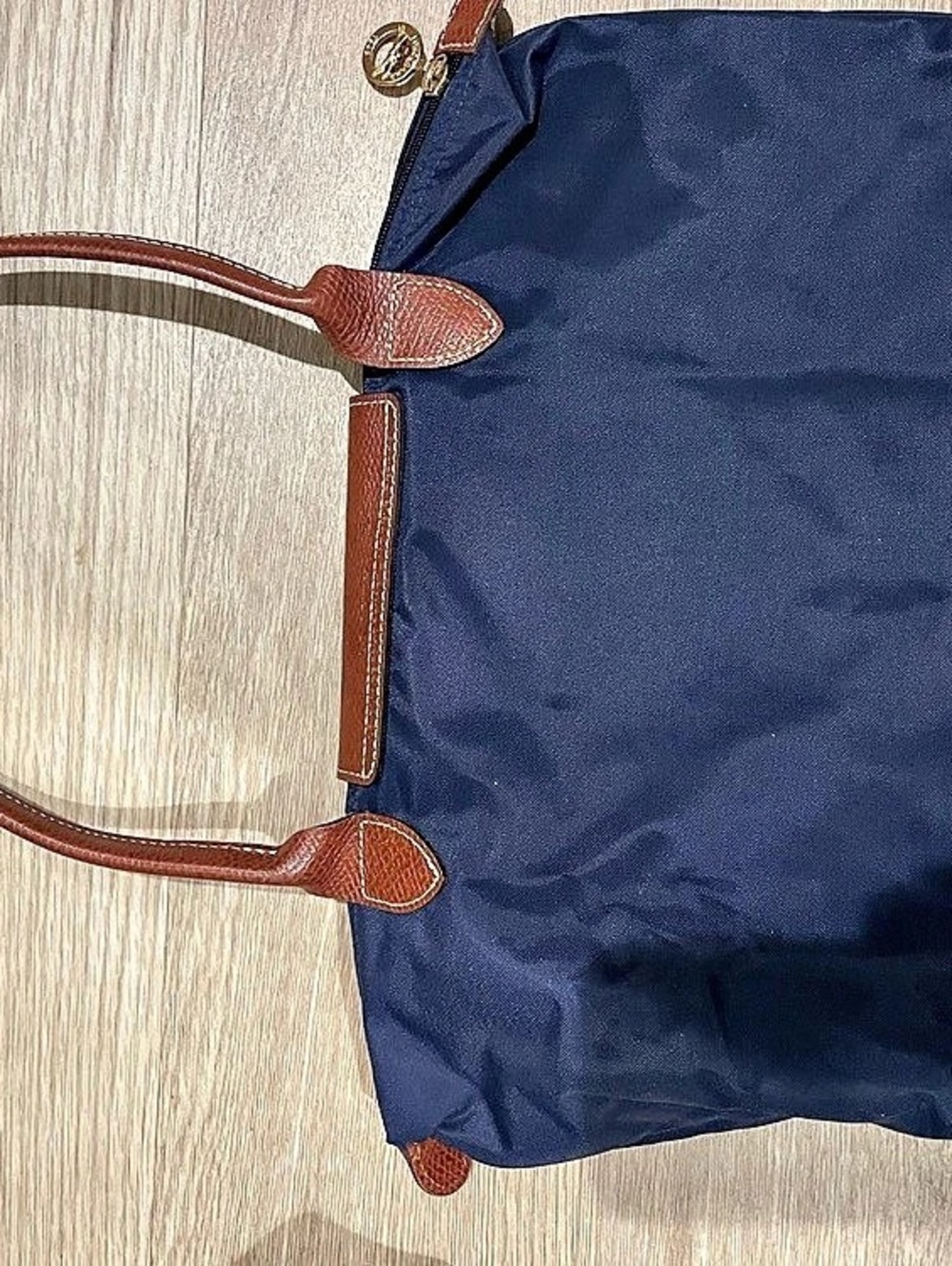 Longchamp Le Pliage Original Shoulder Tote Blue & Brown